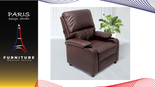 "Paris Design Studio" 1-SEATER RECLINER U-RO DECOR ANGOLA 000002002 BLACK