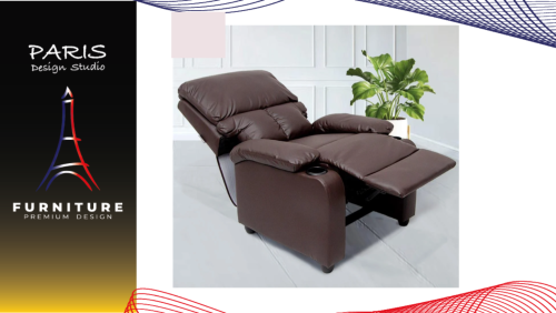 "Paris Design Studio" 1-SEATER RECLINER U-RO DECOR ANGOLA 000002002 BLACK