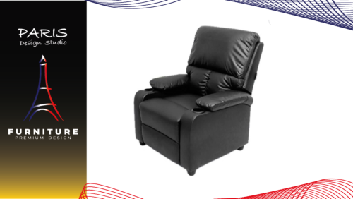 "Paris Design Studio" 1-SEATER RECLINER U-RO DECOR ANGOLA 000002002 BLACK