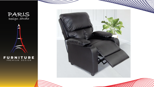 "Paris Design Studio" 1-SEATER RECLINER U-RO DECOR ANGOLA 000002002 BLACK