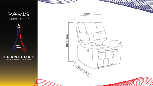 "Paris Design Studio" RECLINER FURDINI PUFF BEIGE