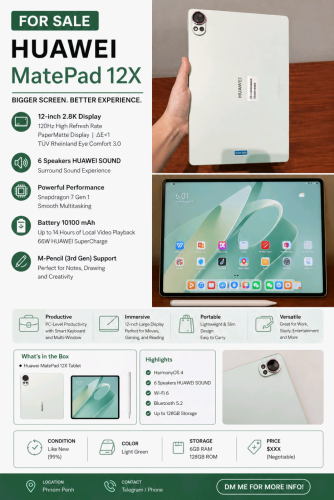 📱 FOR SALE: Huawei MatePad 12X (Like New)