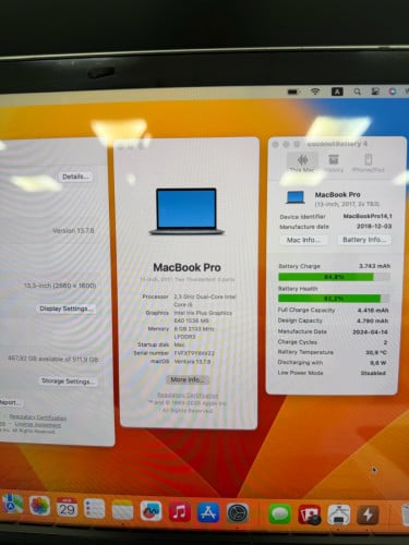 Macbook Pro 2017 512G លក់ធូរៗ 245$