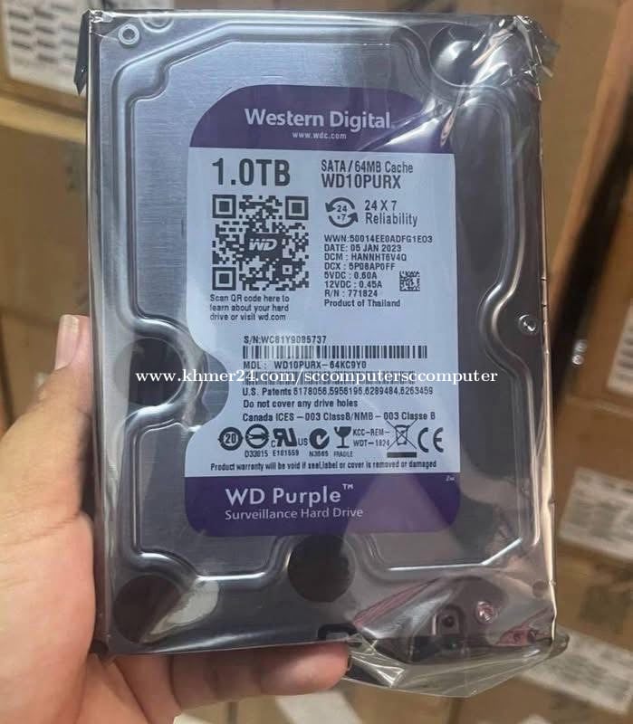 HDD Destop Brand WD Purple ទើបចូលស្តុកថ្មី ថ្មីប្រអប់ អីវ៉ាន់មាននៅក្នុងស្តុក បងៗ មានការធានា1ឆ្នាំពេញ