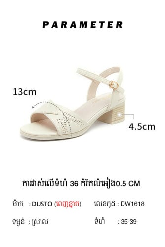 ស្បែកជើងក្រវ៉ាត់កែងធំ DUSTO-DW1618