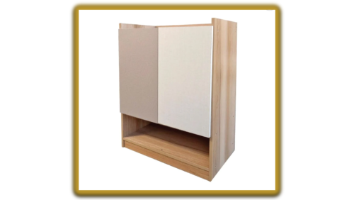 « Paris Design Studio » SHOE CABINET FINE 60CM WOOD GRAIN/WHITE CREAM FABRIC PATTERN