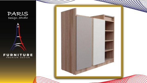 « Paris Design Studio » SHOE CABINET FINE 90CM NATURAL WOOD/CREAM/WHITE