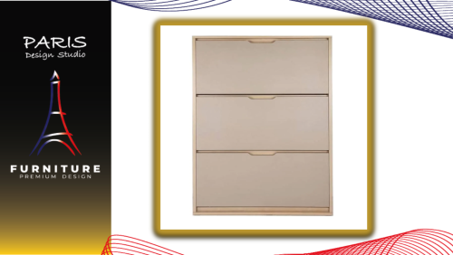"Paris Design Studio" 3-TIER SHOE CABINET SB7513 OTTAWA/SANDSTONE