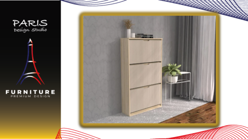 "Paris Design Studio" 3-TIER SHOE CABINET SB7513 OTTAWA/SANDSTONE