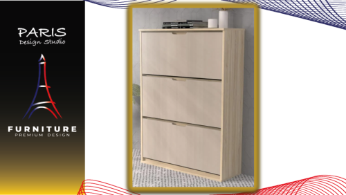"Paris Design Studio" 3-TIER SHOE CABINET SB7513 OTTAWA/SANDSTONE