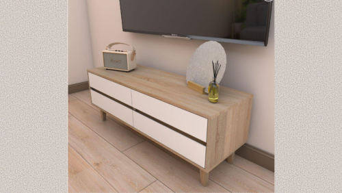 "Paris Design Studio" TV CABINET LOOMS ROOKIE 120CM SOLID OAK
