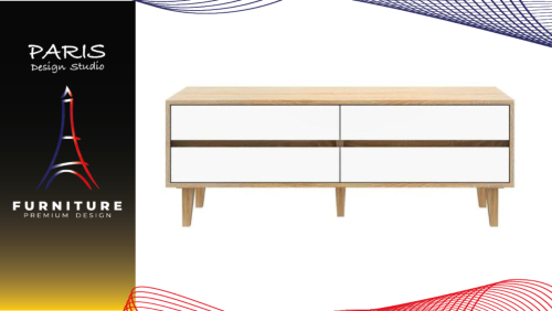 "Paris Design Studio" TV CABINET LOOMS ROOKIE 120CM SOLID OAK