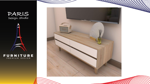 "Paris Design Studio" TV CABINET LOOMS ROOKIE 120CM SOLID OAK