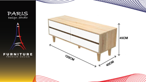 "Paris Design Studio" TV CABINET LOOMS ROOKIE 120CM SOLID OAK