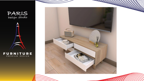 "Paris Design Studio" TV CABINET LOOMS ROOKIE 120CM SOLID OAK