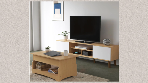 "Paris Design Studio" TV STAND MILLER 180CM HITE/OAK