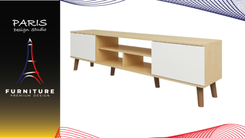 "Paris Design Studio" TV STAND MILLER 180CM HITE/OAK