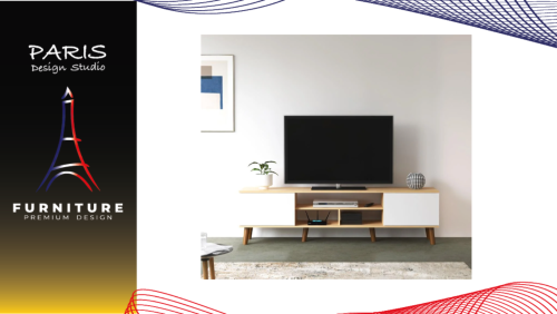 "Paris Design Studio" TV STAND MILLER 180CM HITE/OAK