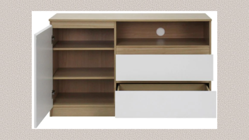 "Paris Design Studio" TV STAND WITH 1 DOOR 120CM OAK/WHITE