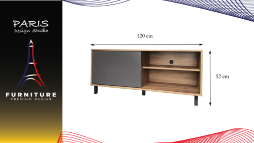"Paris Desin Studio" TV STAND TV1291 120CM CHESTNUT/GRAPHITE