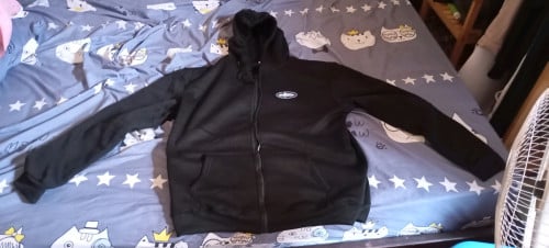 Black zipper hoodie with sweat pants