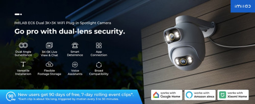 IMILAB EC6 Dual 3K+3K 10 Megapixels 360 PTZ Super Clear image quality មិនច្បាស់ប្តូរលុយជូនវិញ​