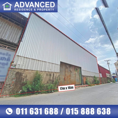 🏘 ឃ្លាំង សម្រាប់ជួល នៅសង្កាត់និរោធ ជិតវត្តប្រជុំវង្ស ខណ្ឌច្បារអំពៅ