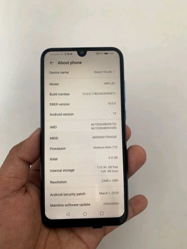Honor 10lite Ram 6/128 សាណុំ ថ្មកាន់​ សេវាខ្លាំង