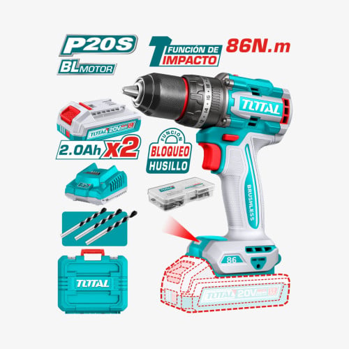 TIDLI208687 Brushless Cordless Impact Drill 20V