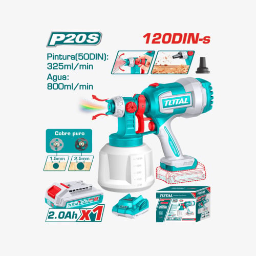 TOTAL Cordless Spray Gun 20 V (TSGLI20042)