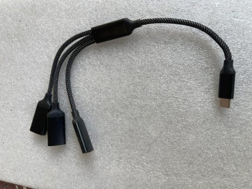 Type C to 2 Female USB and Female type C
