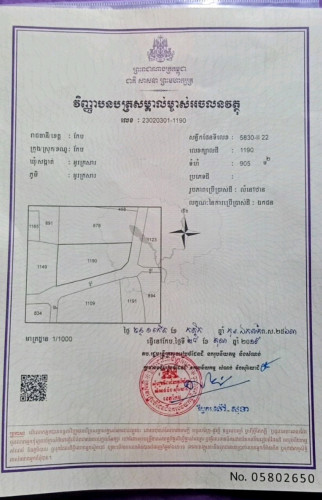 ដីលក់ជិតផ្សារសេះសជិតសាលាក្រុងកែបលក់តម្លៃក្រោមទីផ្សារ។
