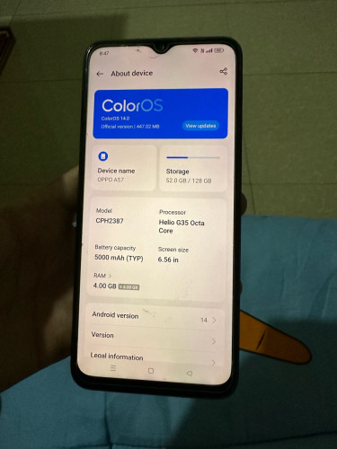 ទូរសព្ទ៍លក់OPPO A57 ram 4 128GBនៅស្អាត90%