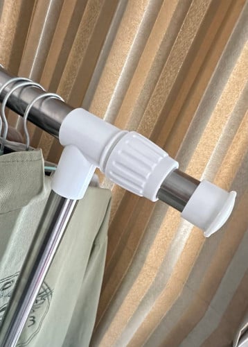 Adjustable Double-Rail Garment Rack on Wheels