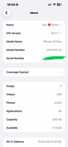iPhone 16 plus LLA 256G