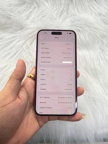 iPhone 16 Plus 128G Color Pink 🩷 មួយទឹក ថ្ម100%🔋 lock sim ប្រើបានសុីម2សេវាដើរស្មូតល្អគ្រប់ប្រពន្ធ័