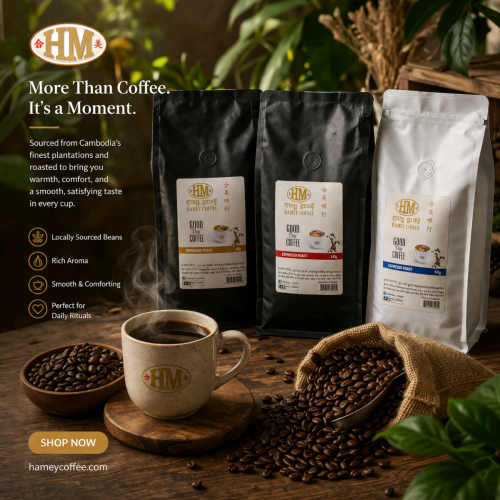 Premium Cambodian Coffee Beans – Fresh Roast ☕️ Rich Aroma & Smooth Taste