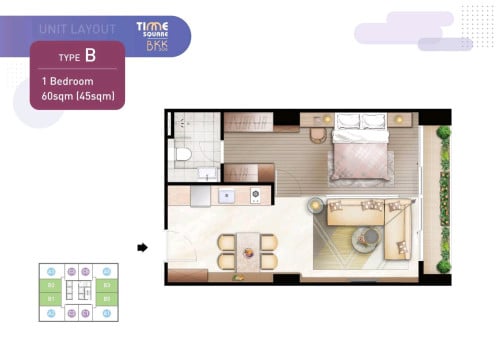 Time Square 5 ~BKK1 /unit 1Bed for Sale