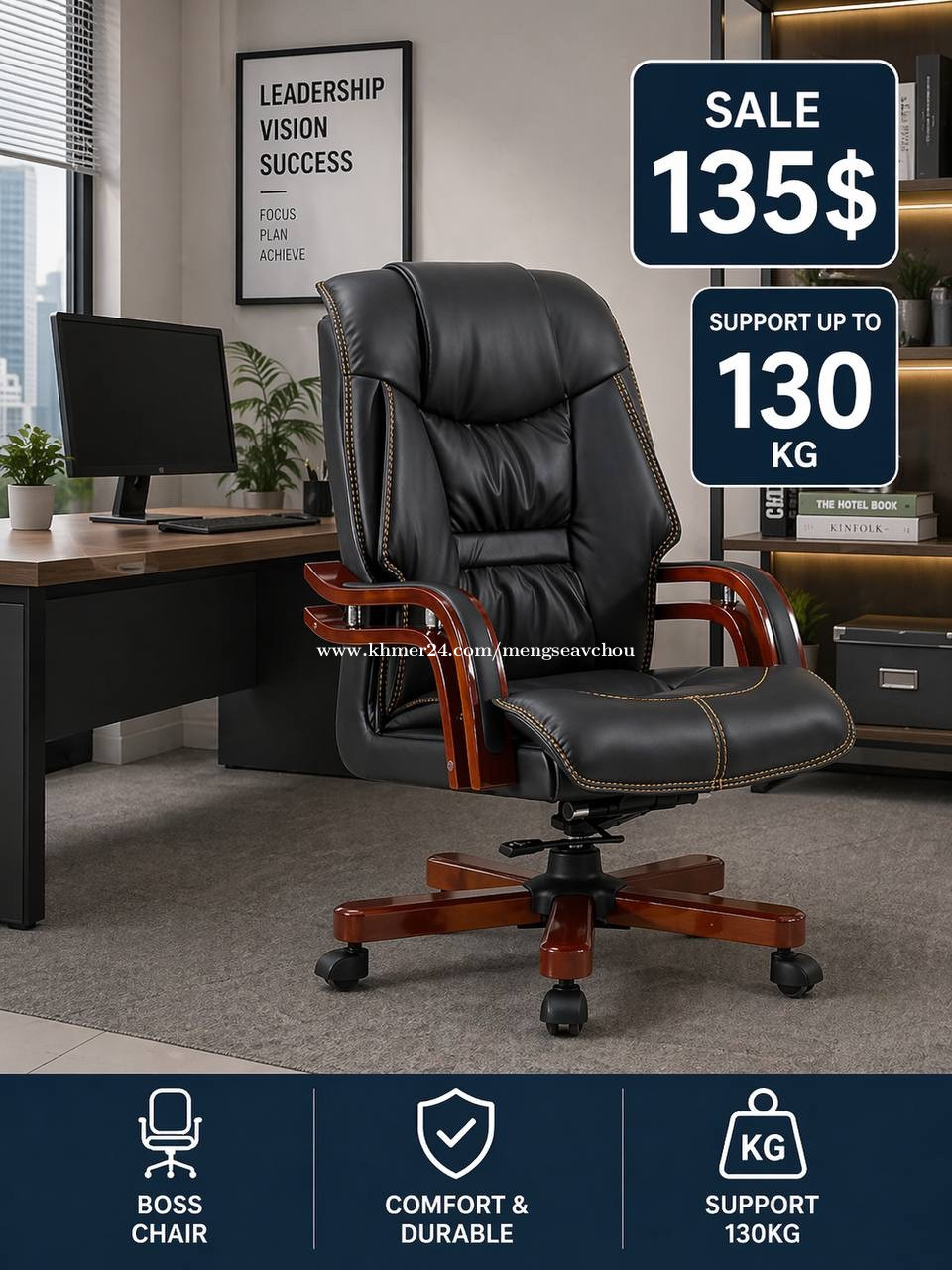 Leather boss chair available in stock