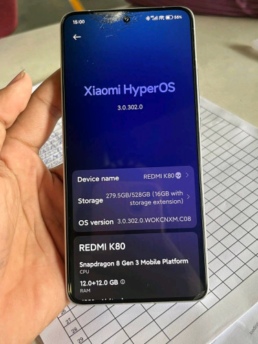 លក់ Redmi k80  12/512G អេក្រង់សុីន បែកដូចរូប តម្លៃ180$ អត់ចុះទេ telegram 061201911