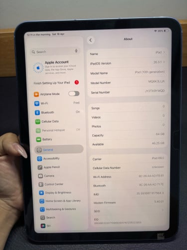iPad 10th gen Sim+Wifi 64g