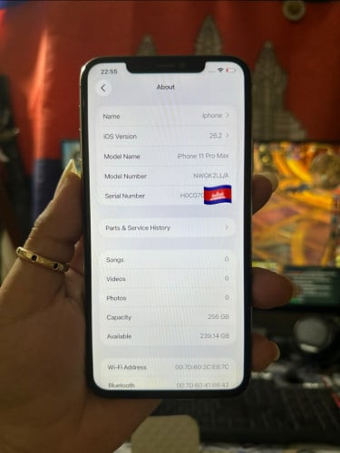IPhone 11 Pro Max / 256g / no scan / អេក្រង់ថ្ម លក់តំលៃក្រោមទីផ្សារ 155$ ដាច់