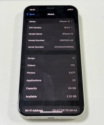 iPhone 12 64G សំណុំហ្សុីនស្អាត 98%