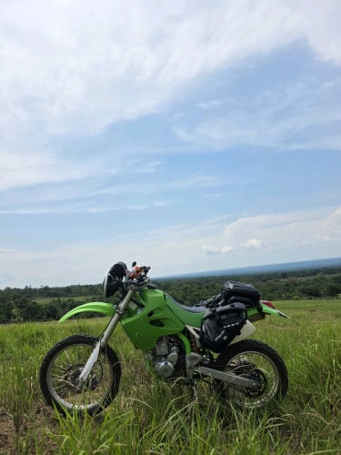 Kawasaki klx300r before kick start (now can start with electricTank acerbis Baja twin headlight