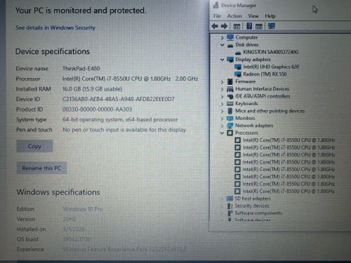 Lenovo Thinkpad E480 laptop
