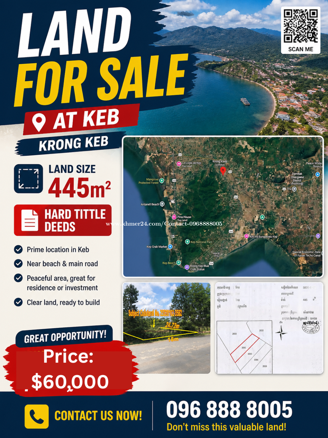 Land for Sale in Kep (Krong Kep) $60000