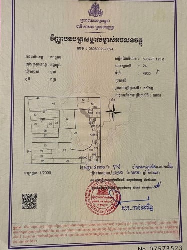 .012580971/0965540563ប្លង់រឹង5000ម២💵65/1ម២ចរចា