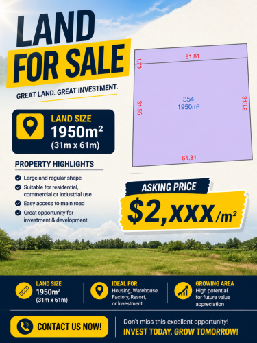 Land for Sale – Prime Location in BK, Phnom Penh_$2,x00/m2