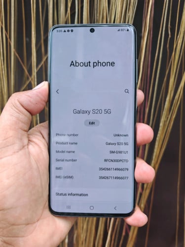 Samsung S20 5G 12g/128g(វៃដូរបាន)👉$135