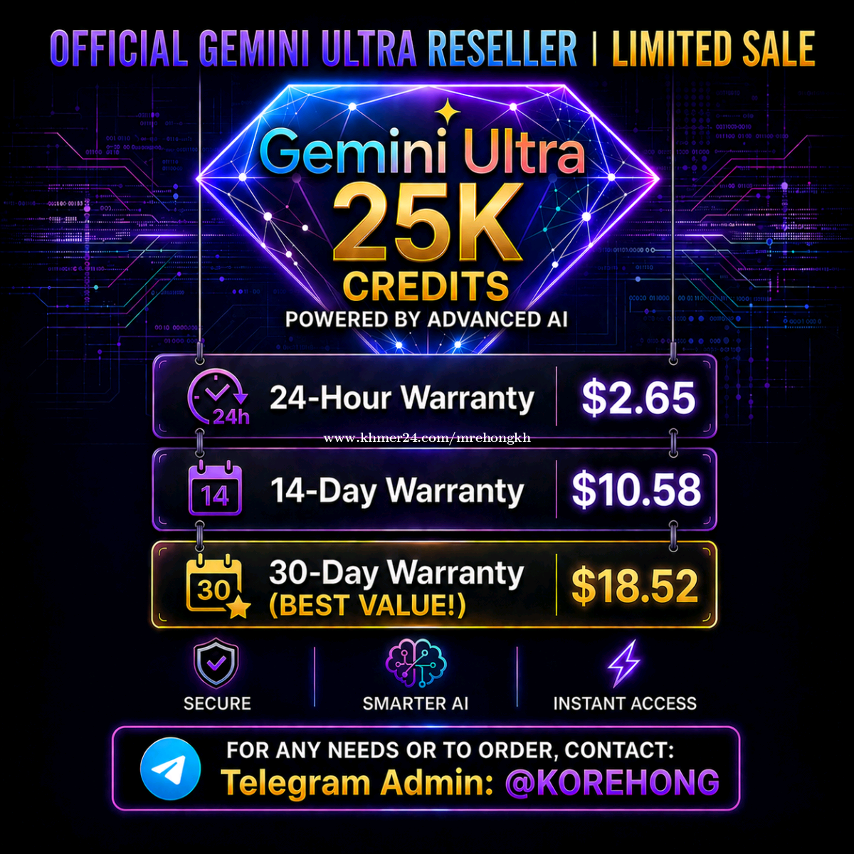 Google Gemini Ultra 36 /Month warranty 14 d now